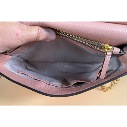 Tory Burch Britten Flap Shoulder Bag Leather Pink Moon $458 MSRP