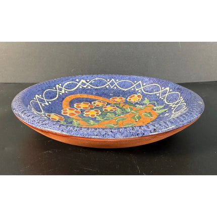 Redware Flower Dish Plate – Earthen Vessel Cincinnati Ohio – 1997