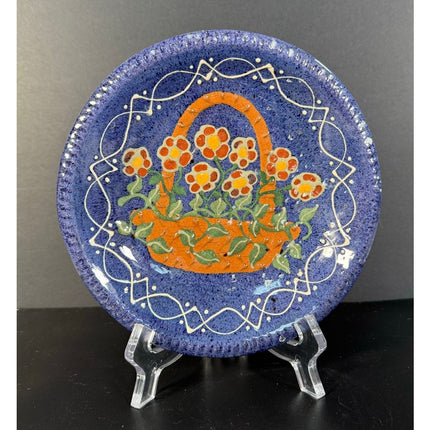 Redware Flower Dish Plate – Earthen Vessel Cincinnati Ohio – 1997