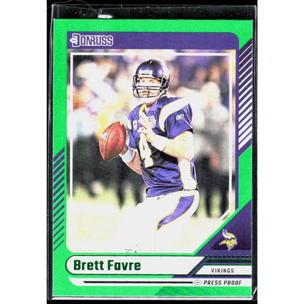Brett Favre 2024 Donruss Press Proof Green #185 Minnesota Vikings