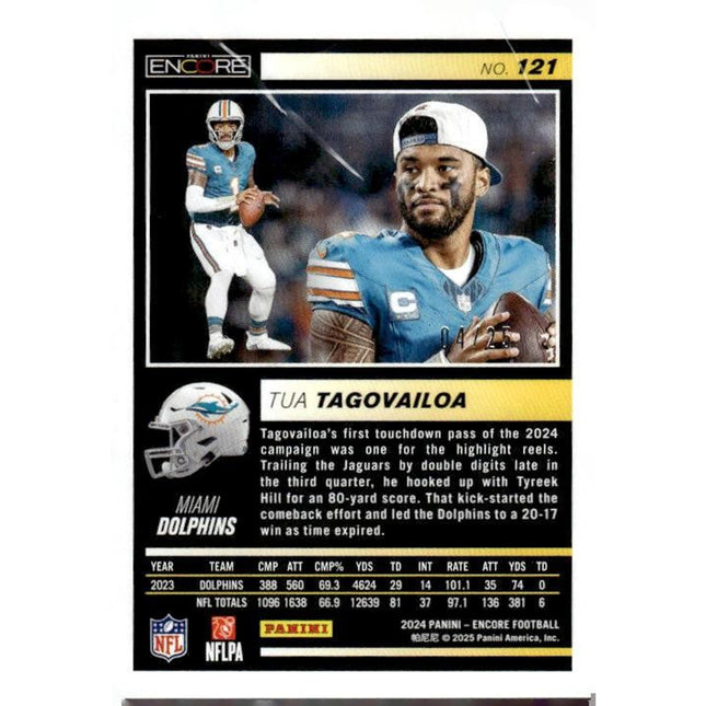 Tua Tagovailoa 2024 Panini Encore Blue #121 SN Miami Dolphins