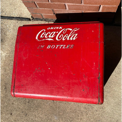 Vintage Coca Cola Cooler with Tray Original Paint