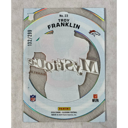 2024 Panini Illusions Troy Franklin Mystique Light Blue 132/299 RC #23 Broncos