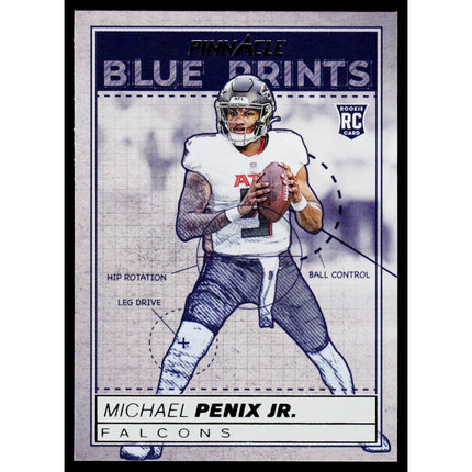 Michael Penix Jr. 2024 Panini Encore Blue Prints #3 Atlanta Falcons