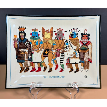 1964 Barry Goldwater Collection Six Kachinas Tray Dish Hopi White Bear