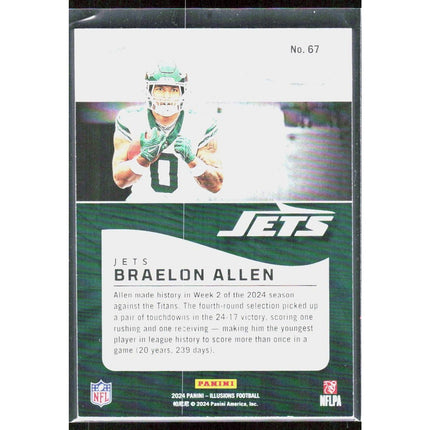 Braelon Allen 2024 Panini Illusions #67 New York Jets