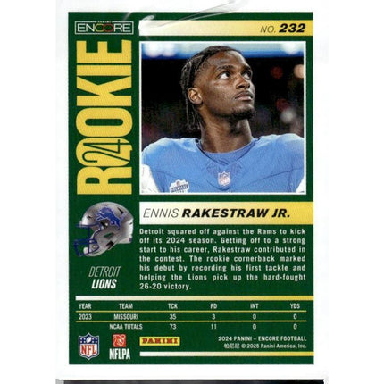 Ennis Rakestraw Jr. 2024 Panini Encore #232 RC Detroit Lions