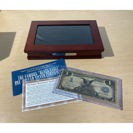 $1 Series 1899 Black Eagle Silver #233 Certificate in Beautiful Wooden Box