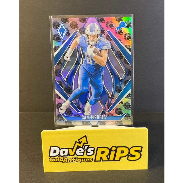 Sam LaPorta 2024 Panini Phoenix #127 Helmet Parallel #63/399 Lions