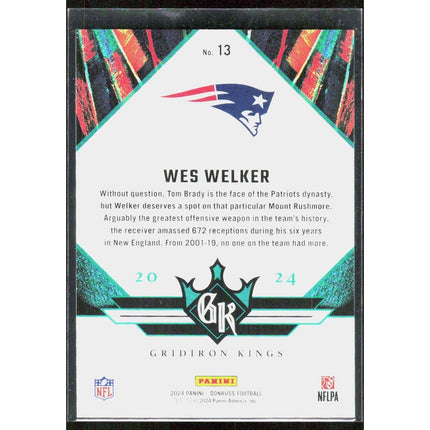 Wes Welker 2024 Donruss All-Time Gridiron Kings #13 New England Patriots