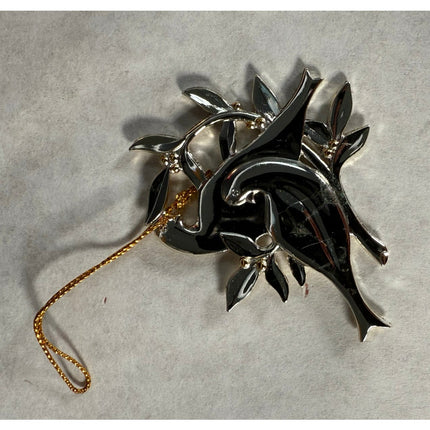 Dansk Silverplate Two Turtle Doves Ornament Original Box Holiday Collectible