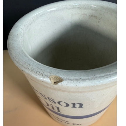 Wesson Oil Advertising 5" Stoneware Crock “For Making Good Things to Eat”