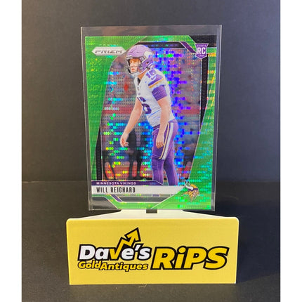 2024 Panini Prizm Will Reichard RC #396 Neon Green Prizm Patriots