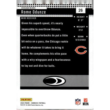 Rome Odunze 2024 Donruss Retro 2004 #26 Chicago Bears