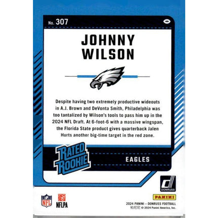 Johnny Wilson 2024 Donruss #307 RC Philadelphia Eagles