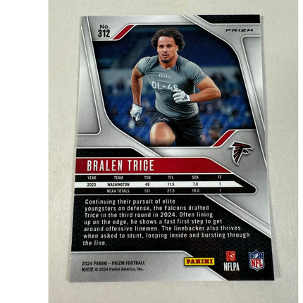 2024 Panini Prizm Bralen Trice RC #312 Pink Prizm Rookie Card Falcons