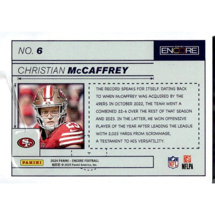 Christian McCaffrey 2024 Panini Encore Blue Prints #6 San Francisco 49ers