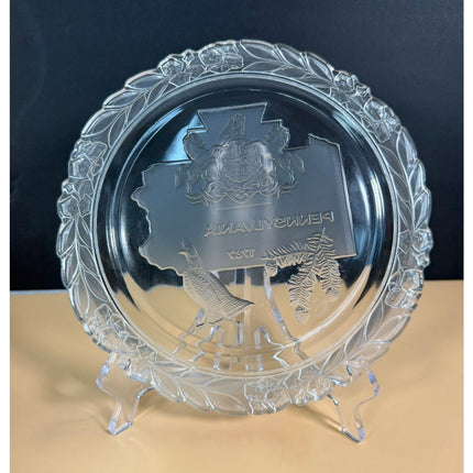 Fostoria Our American State Pennsylvania 9" Glass Plate Souvenir