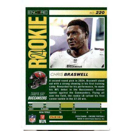 Chris Braswell 2024 Panini Encore #220 RC Tampa Bay Buccaneers