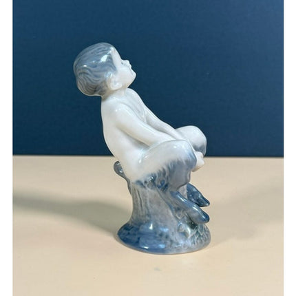 Royal Copenhagen Faun on Stump Porcelain Figurine #1738 3.5" Denmark