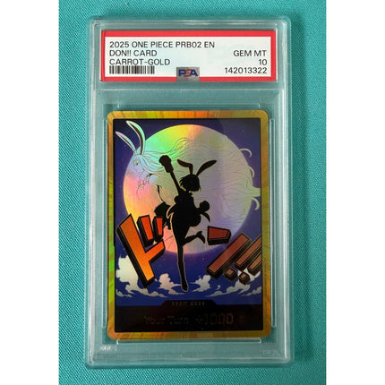 2025 One Piece PRB02 EN Don!! Carrot Gold Gem Mint PSA 10