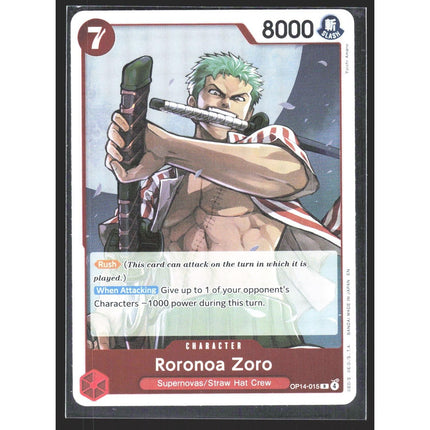 Roronoa Zoro The Azure Sea's Seven #OP14-015 Rare