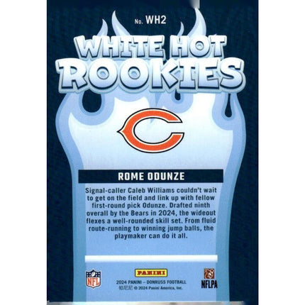 Rome Odunze 2024 Donruss White Hot Rookies #WH2 Chicago Bears
