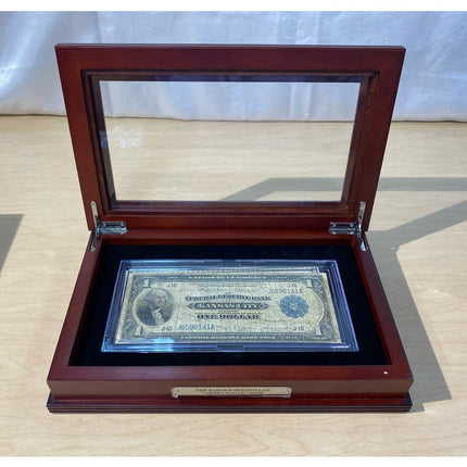 $1 Series 1918 Green Eagle Federal Reserve Bank Note #737 PCS,  Wood Display Box