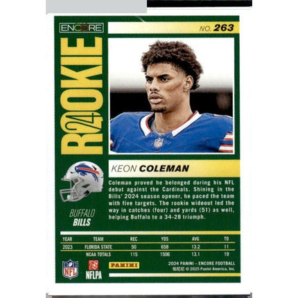 Keon Coleman 2024 Panini Encore #263 RC Buffalo Bills