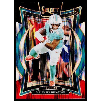 Malik Washington 2024 Panini Select Black & Red Prizm Shock #71 RC Dolphins