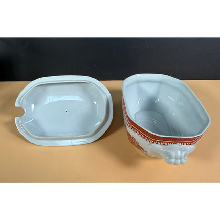 Copeland Spode Fitzhugh Red Covered Vegetable Dish Tureen England Fine Stone