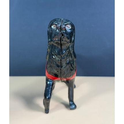 Cast Iron Newfoundland Dog Still Bank Coin Bank Great Paint 8"