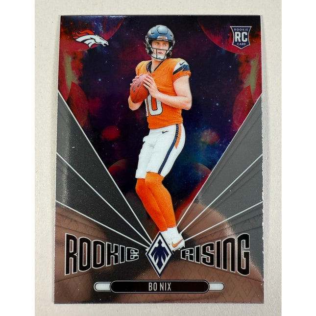 2024 Panini Phoenix Bo Nix RC #RR-BNX Rookie Rising Insert Broncos