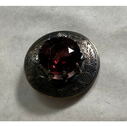 Scottish Thistle Brooch Sterling WJ&S 1 3/4”