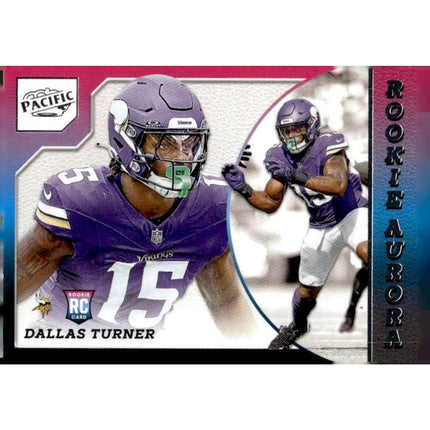 Dallas Turner 2024 Panini Encore Rookie Aurora #19 Minnesota Vikings