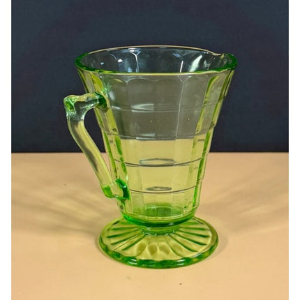 Federal Green Uranium Depression Glass 4" Pitcher