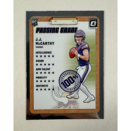 2024 Donruss Optic J.J. McCarthy RC #6 Passing Grade Rookie Insert