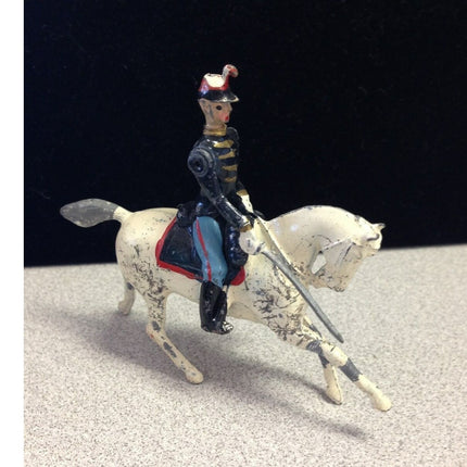 Vintage 1940's Lead Soldier on White Horse Figurine – England