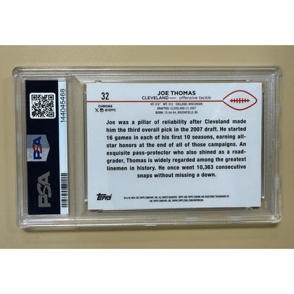 2024 Topps Chrome Green Geometric 22/99 Rookie Card Joe Thomas #32 PSA 8