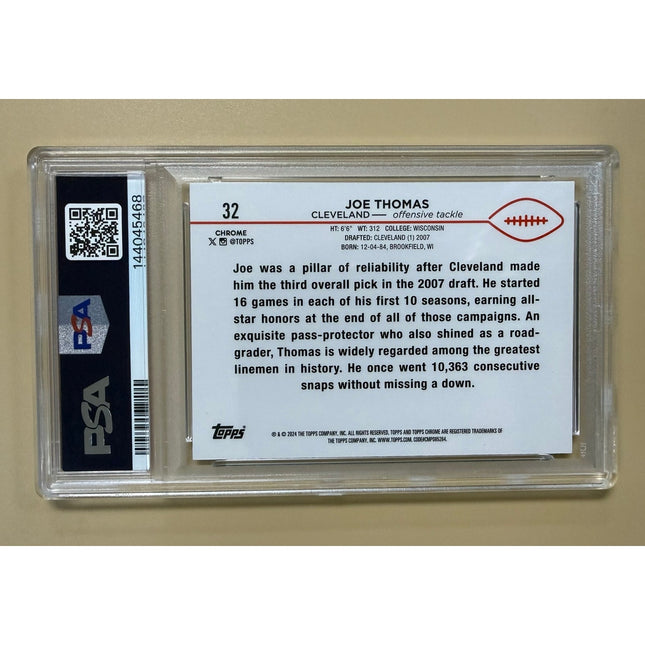 2024 Topps Chrome Green Geometric 22/99 Rookie Card Joe Thomas #32 PSA 8