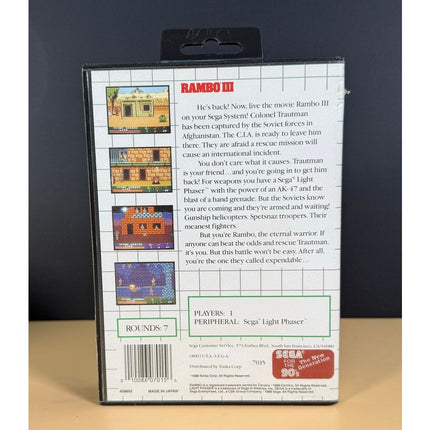 Rambo III Sega Master System Cartridge Vintage Action Shooter Game
