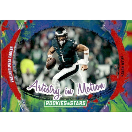 Jalen Hurts 2024 Panini Rookies & Stars Artistry in Motion #AIM-JHS Eagles