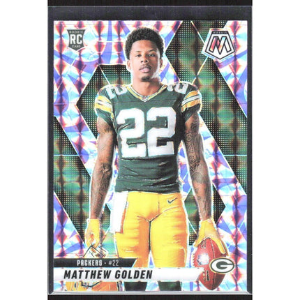 Matthew Golden 2025 Panini Mosaic Mosaic Reactive Purple #285 RC Packers