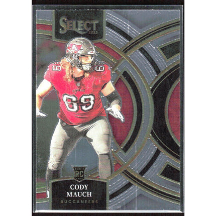 Cody Mauch 2023 Panini Select Red and Yellow Prizms Die Cuts #133 RC Buccaneers