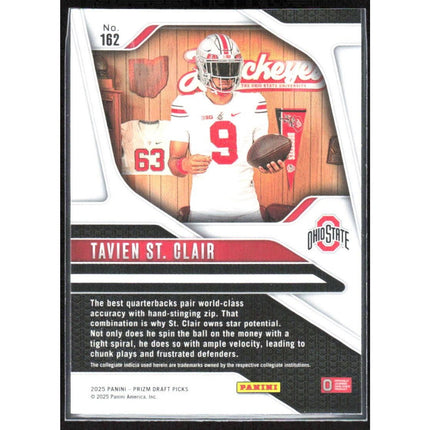 Tavien St. Clair 2025 Panini Prizm Draft Picks #162 Ohio State Buckeyes