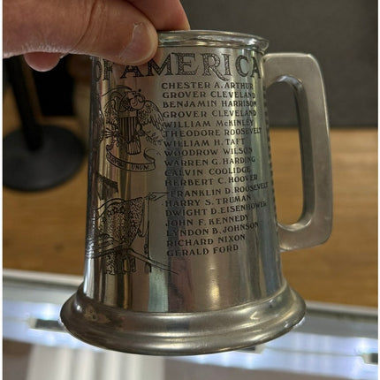 Leonard Eales Pewter Presidents Tankard Sheffield 4.75" Vintage Mug