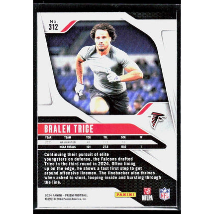 Bralen Trice 2024 Panini Prizm #312 RC Atlanta Falcons