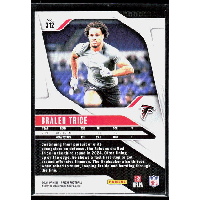 Bralen Trice 2024 Panini Prizm #312 RC Atlanta Falcons