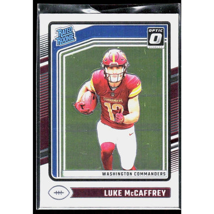 Luke McCaffrey 2024 Donruss Optic #268 Washington Commanders