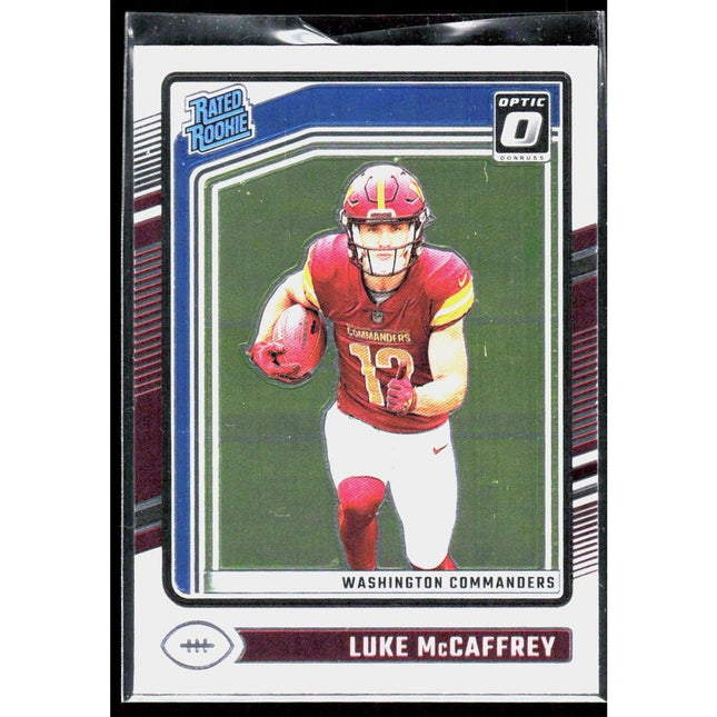 Luke McCaffrey 2024 Donruss Optic #268 Washington Commanders